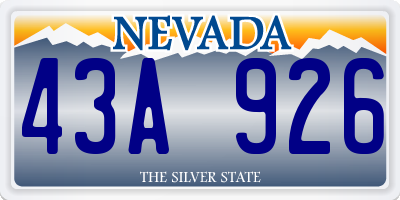NV license plate 43A926