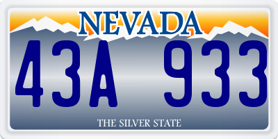 NV license plate 43A933
