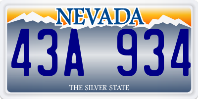 NV license plate 43A934