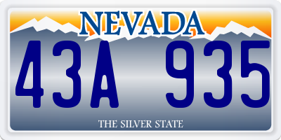 NV license plate 43A935