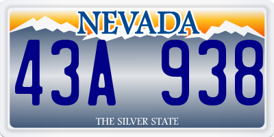 NV license plate 43A938