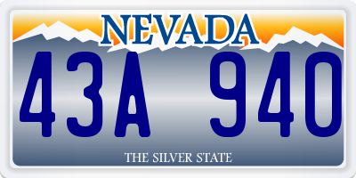 NV license plate 43A940