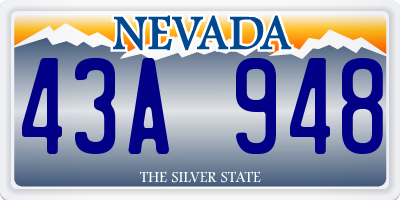 NV license plate 43A948