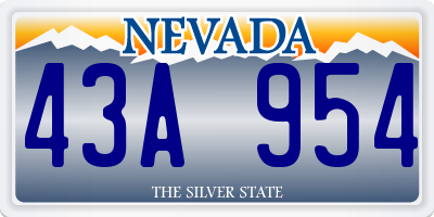 NV license plate 43A954