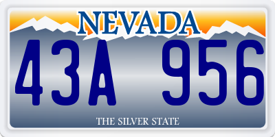 NV license plate 43A956