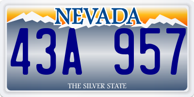 NV license plate 43A957