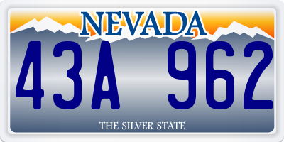 NV license plate 43A962