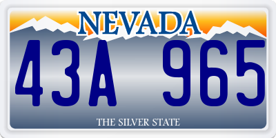 NV license plate 43A965