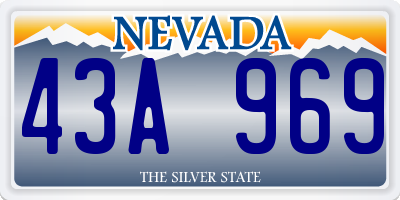 NV license plate 43A969