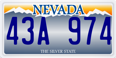 NV license plate 43A974