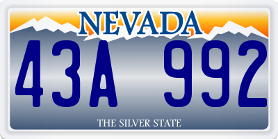 NV license plate 43A992