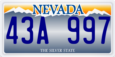 NV license plate 43A997