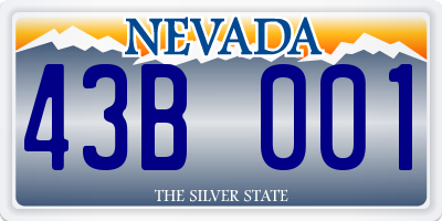 NV license plate 43B001