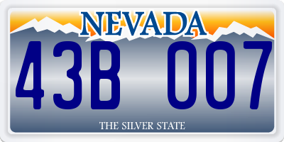 NV license plate 43B007