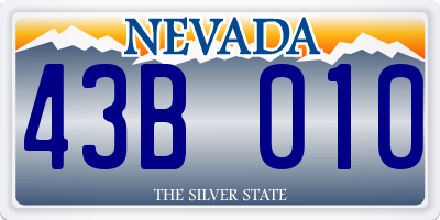 NV license plate 43B010