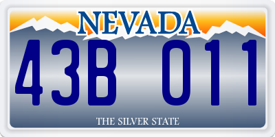 NV license plate 43B011