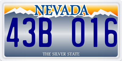 NV license plate 43B016
