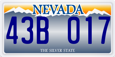 NV license plate 43B017