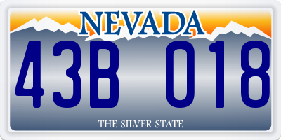 NV license plate 43B018