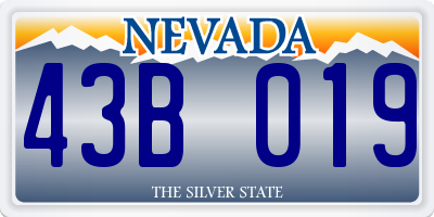 NV license plate 43B019