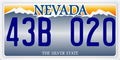 NV license plate 43B020