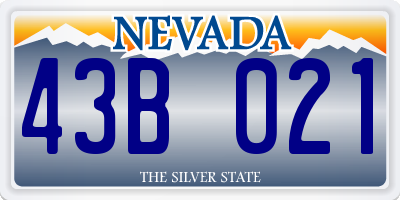 NV license plate 43B021