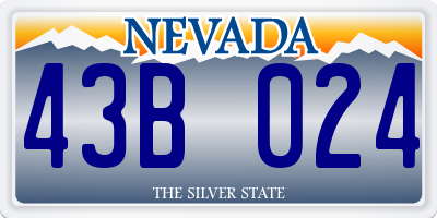 NV license plate 43B024