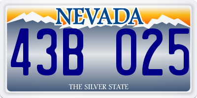 NV license plate 43B025