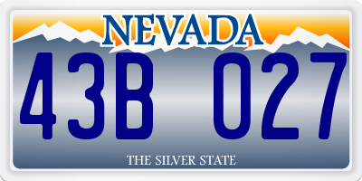 NV license plate 43B027