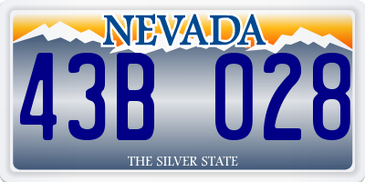 NV license plate 43B028