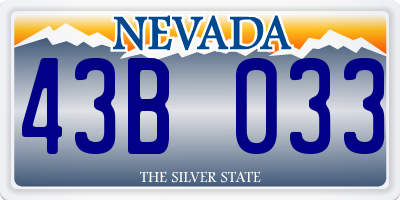 NV license plate 43B033