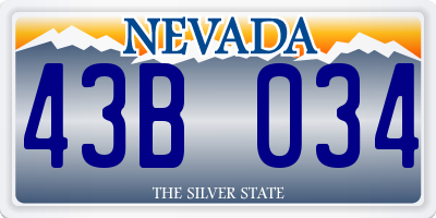 NV license plate 43B034