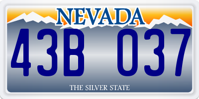 NV license plate 43B037