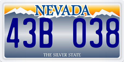 NV license plate 43B038