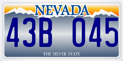 NV license plate 43B045