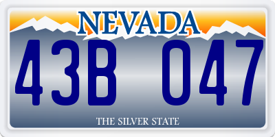 NV license plate 43B047