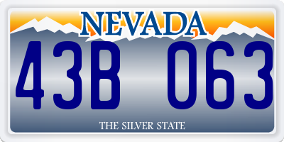 NV license plate 43B063