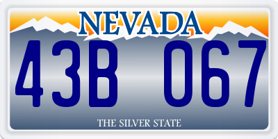 NV license plate 43B067