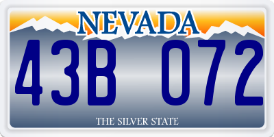 NV license plate 43B072