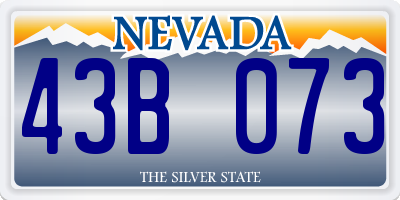 NV license plate 43B073