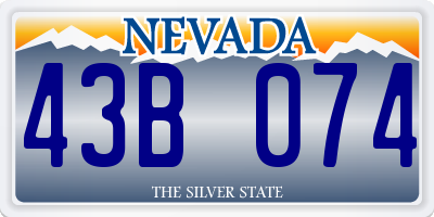 NV license plate 43B074
