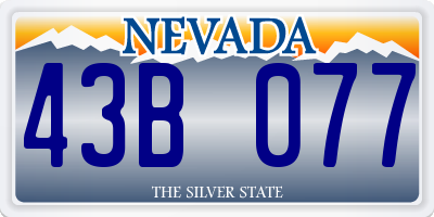 NV license plate 43B077