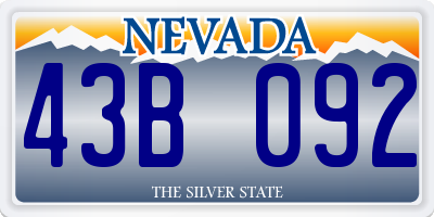 NV license plate 43B092