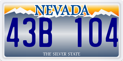 NV license plate 43B104