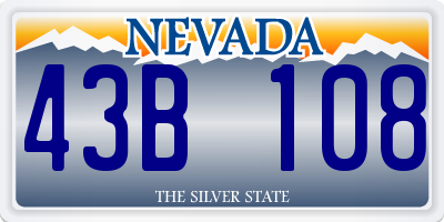 NV license plate 43B108