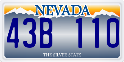 NV license plate 43B110