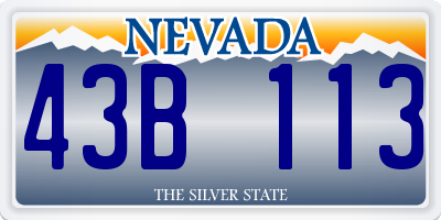 NV license plate 43B113