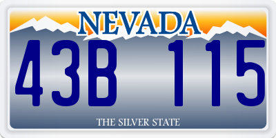 NV license plate 43B115