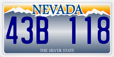 NV license plate 43B118