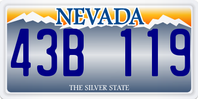 NV license plate 43B119